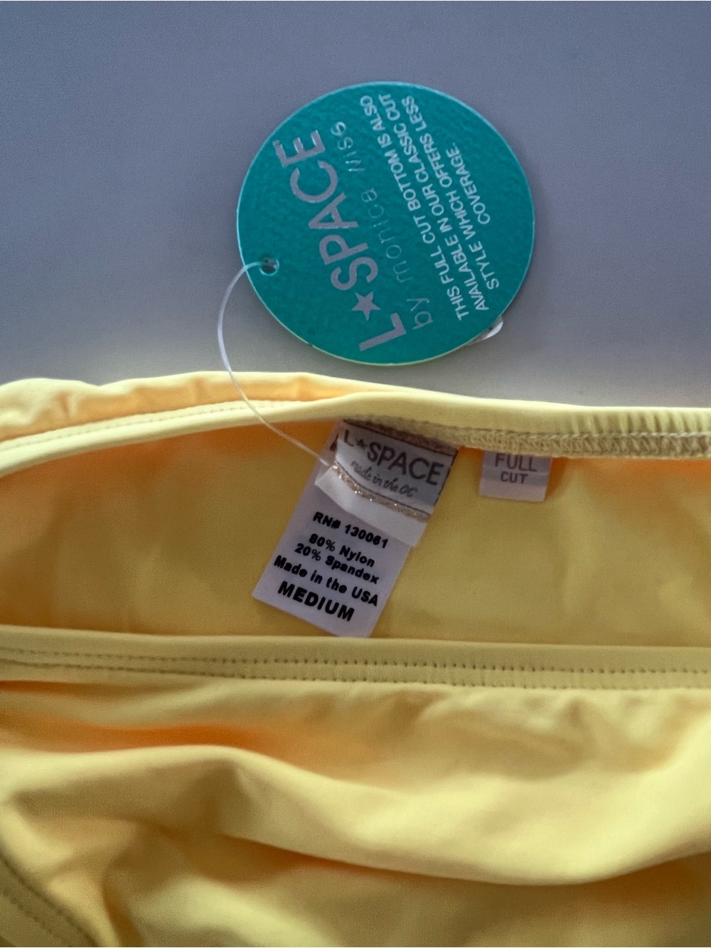 NWT L*Space Monica Wise Taboo Full Cut Bikini Bottom Daffodil Yellow Size Medium - Picture 3 of 5